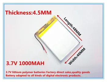 литиево-полимерна батерия от 3.7 На 1000 mah 454048 универсален инструмент за навигация GPS MP3/4/5 оборудване литиеви батерии