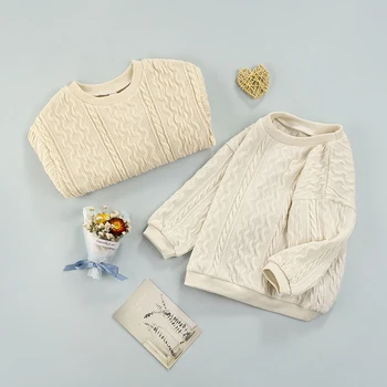 FOCUSNORM/ есенно-зимни всекидневни, детски блузи за момичета и момчета, обикновена възли пуловери с дълъг ръкав, потници