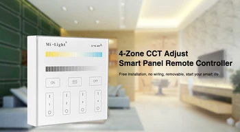 Milight B2 4-Zone CCT Adjust Smart Panel дистанционно управление с регулиране на цветовата температура и яркост диммера за led лента светлина от лампа с нажежаема жичка