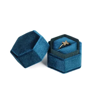 Шестостенни фланелевая кутия за годежни пръстени, Скъпа Кутия за съхранение в девчачьем стил, Органайзер, Обеци, Медальон, Гривна, Опаковане, подарък калъф на Едро
