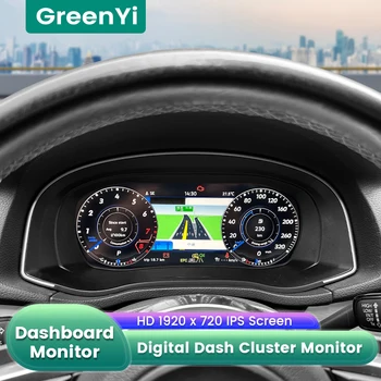 GreenYi 10,25-инчов LCD панел на арматурното табло, виртуална комбинация от уреди, екран за измерване на скоростта в кабината за VW Passat Северна Америка 2011-22